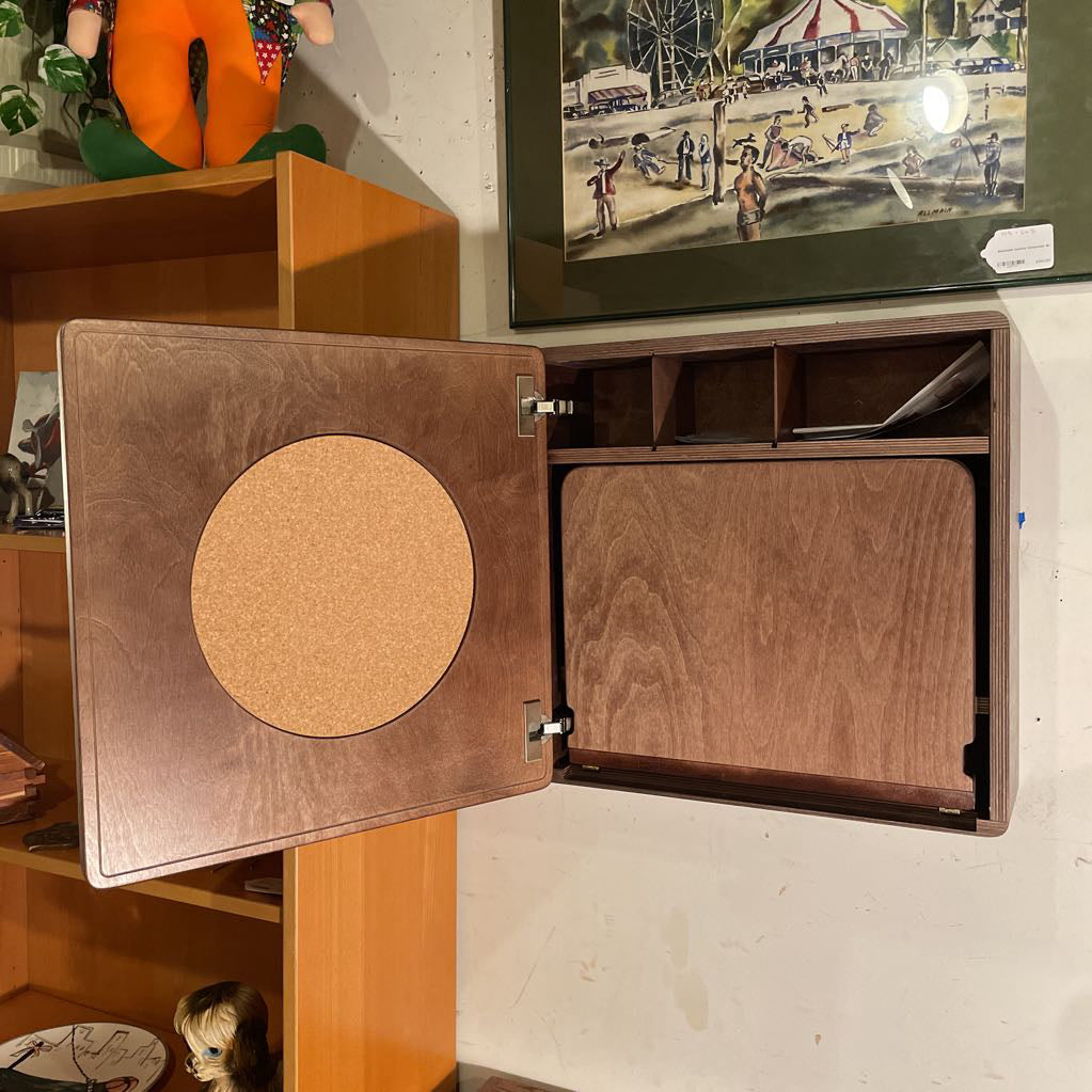 Hand Crafted Wall Mounted Desk Cabinet