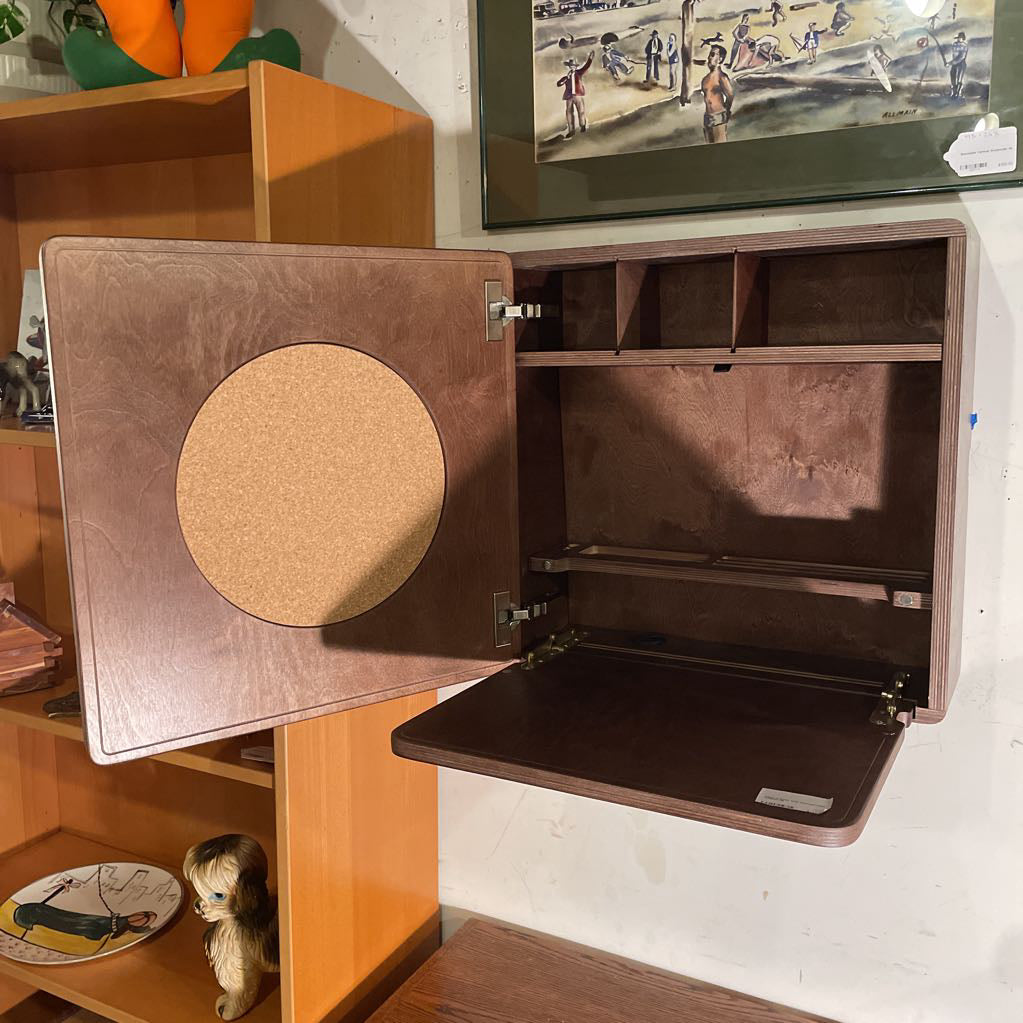 Hand Crafted Wall Mounted Desk Cabinet