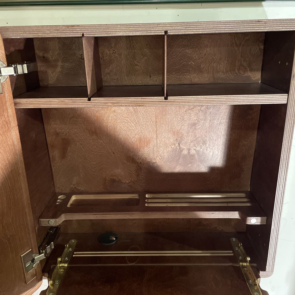 Hand Crafted Wall Mounted Desk Cabinet