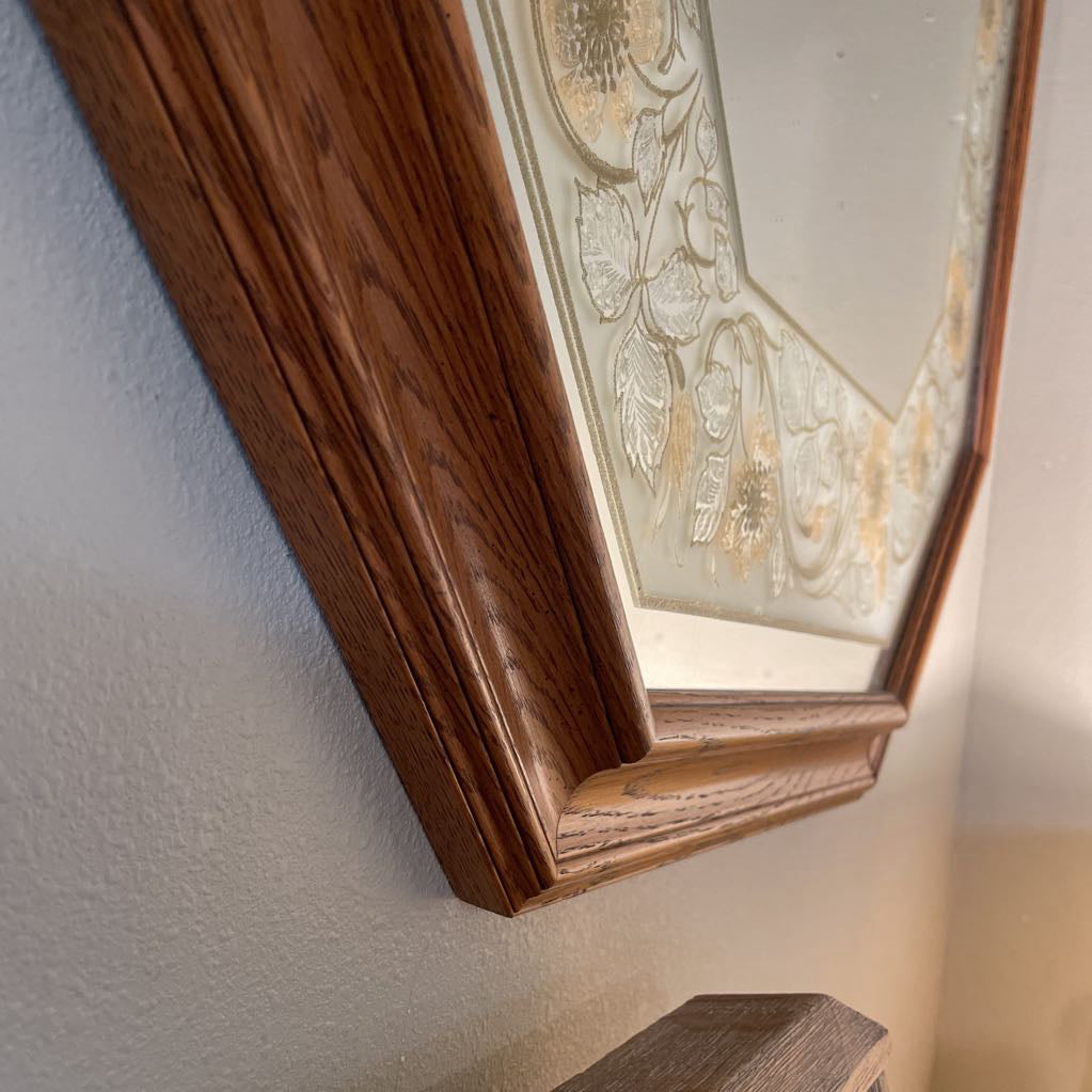 Octagon Mirror with Floral Detail
