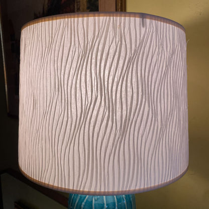 Teal Table Lamp w Textured Paper Shade