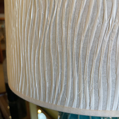 Teal Table Lamp w Textured Paper Shade