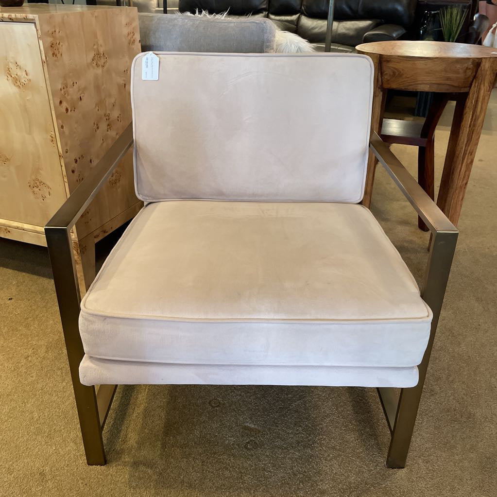 Dusty Pink West Elm Accent Chair w Gold Arms U ACCENT CHAIRS