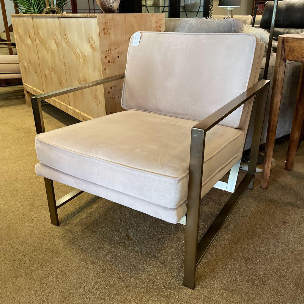 Dusty Pink West Elm Accent Chair w Gold Arms U ACCENT CHAIRS