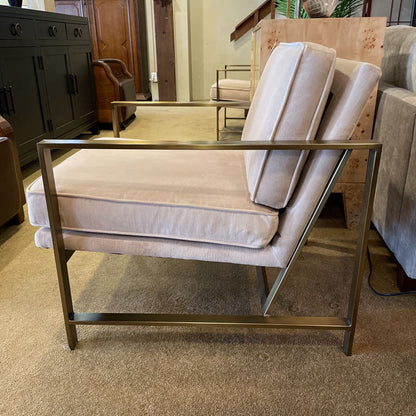 Dusty Pink West Elm Accent Chair w Gold Arms U ACCENT CHAIRS