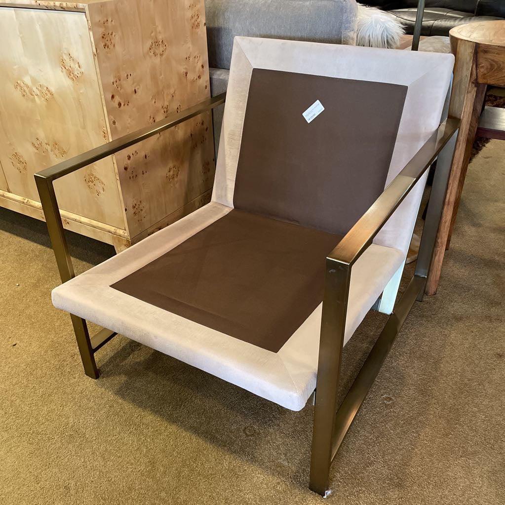 Dusty Pink West Elm Accent Chair w Gold Arms U ACCENT CHAIRS