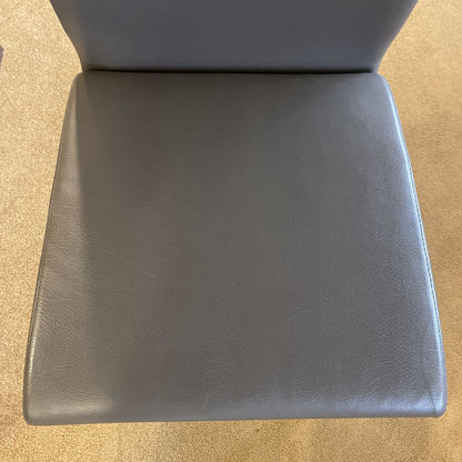 Kasala Dark Grey Leather Modern Dinig Chair w Chrome Legs set of 4