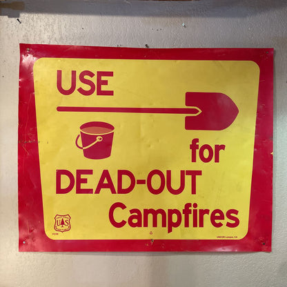 BIG Red & Yellow Forest Service Campfire Safety Banner