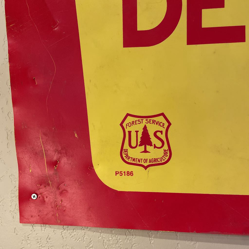 BIG Red & Yellow Forest Service Campfire Safety Banner