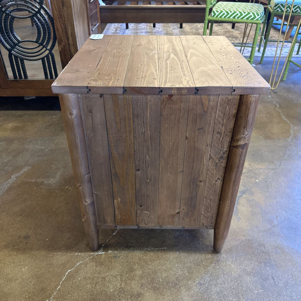 Slatted Front Pine Nightstand