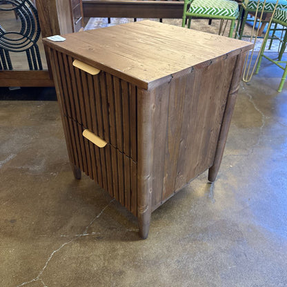 Slatted Front Pine Nightstand