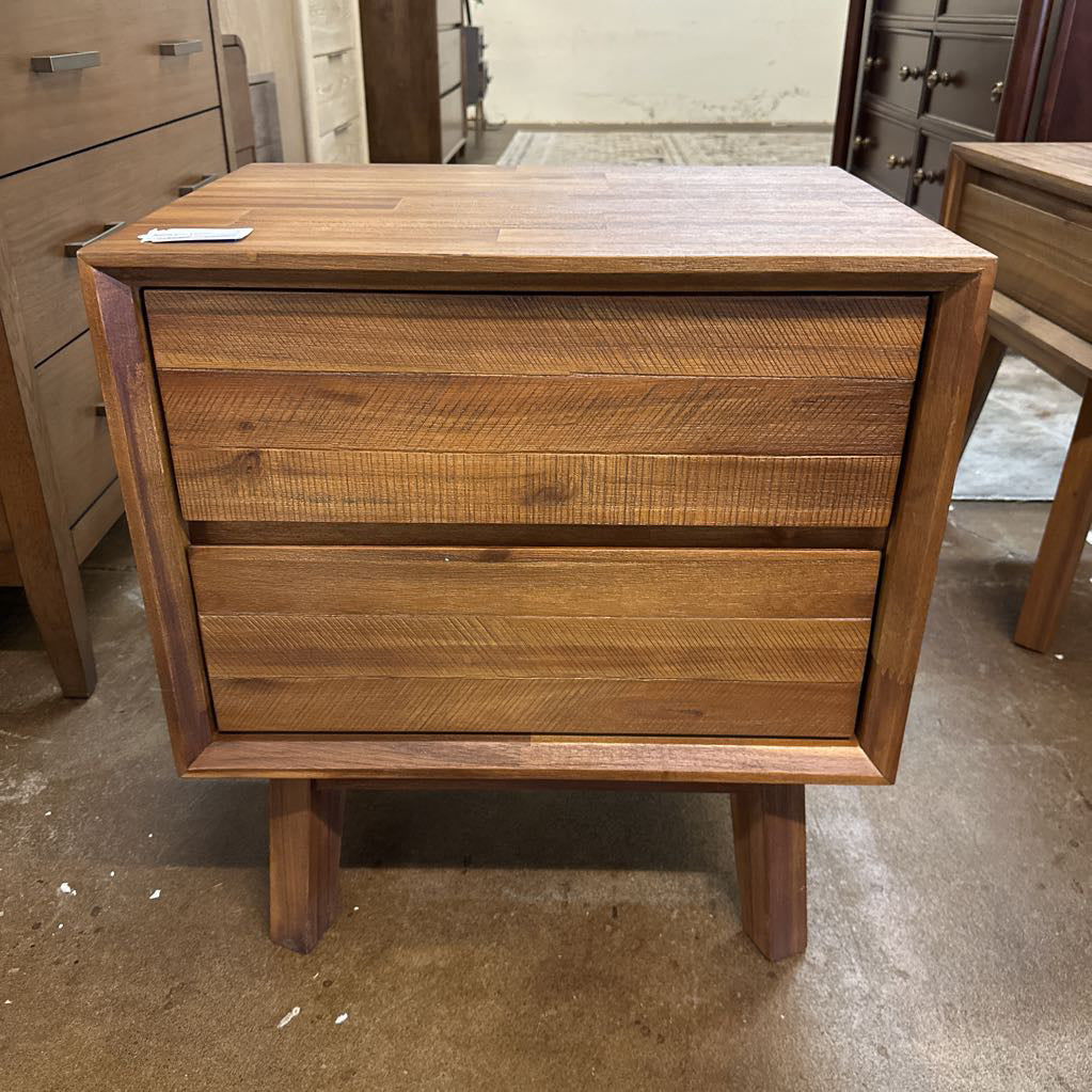 Brushed Pecan 2 Drawer Nightstand C NIGHTSTANDS