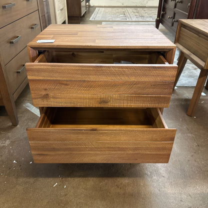 Brushed Pecan 2 Drawer Nightstand C NIGHTSTANDS
