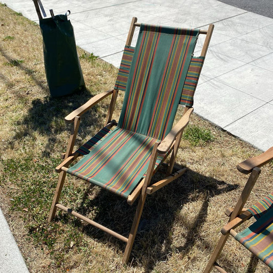 Vintage Colorful Stripe Deck Chair (AS IS) OUTDOOR