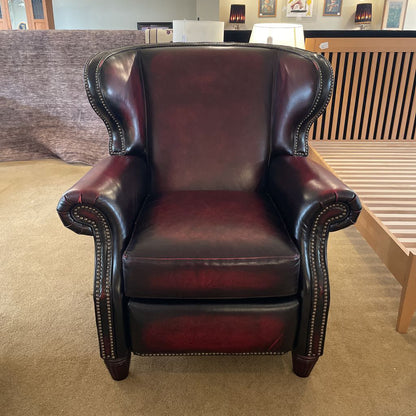 James Leather Wingback Recliner