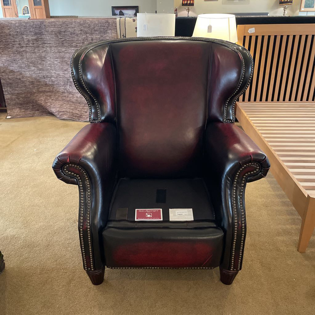 James Leather Wingback Recliner