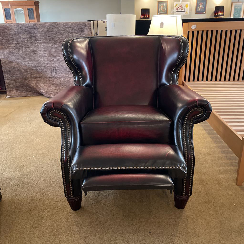 James Leather Wingback Recliner