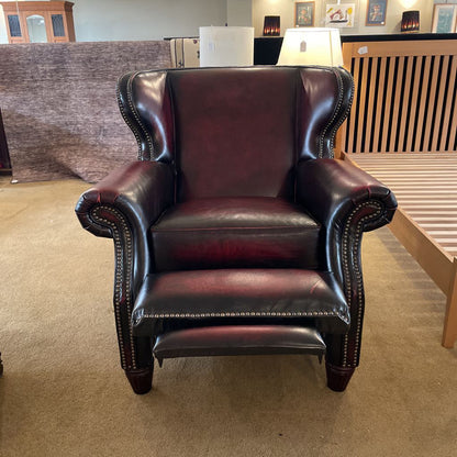 James Leather Wingback Recliner