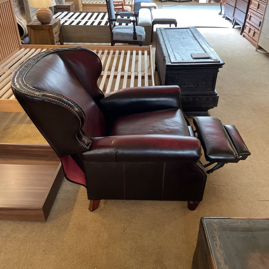 James Leather Wingback Recliner