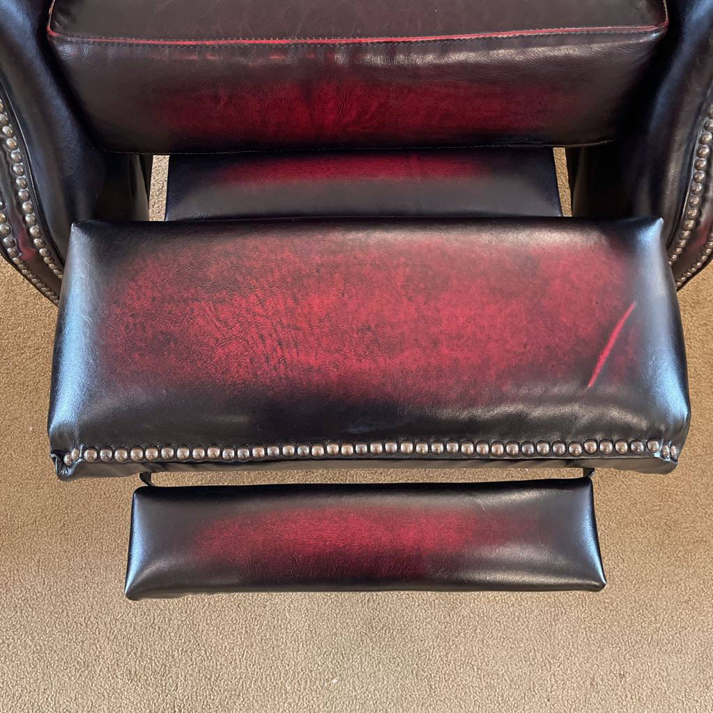 James Leather Wingback Recliner