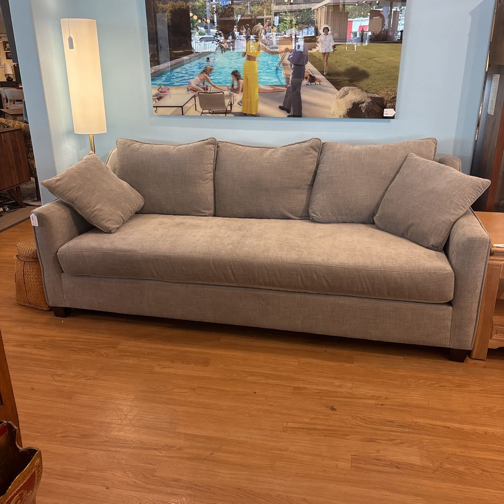 Grey Fabric Bench Seat Sofa