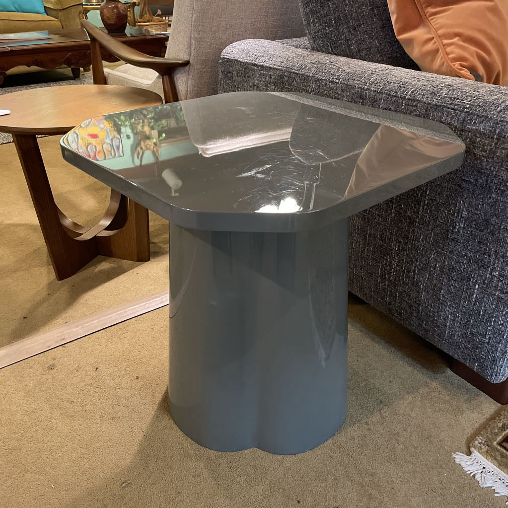 Anthropologie Glossy Gray Blue End Table C SIDE TABLES