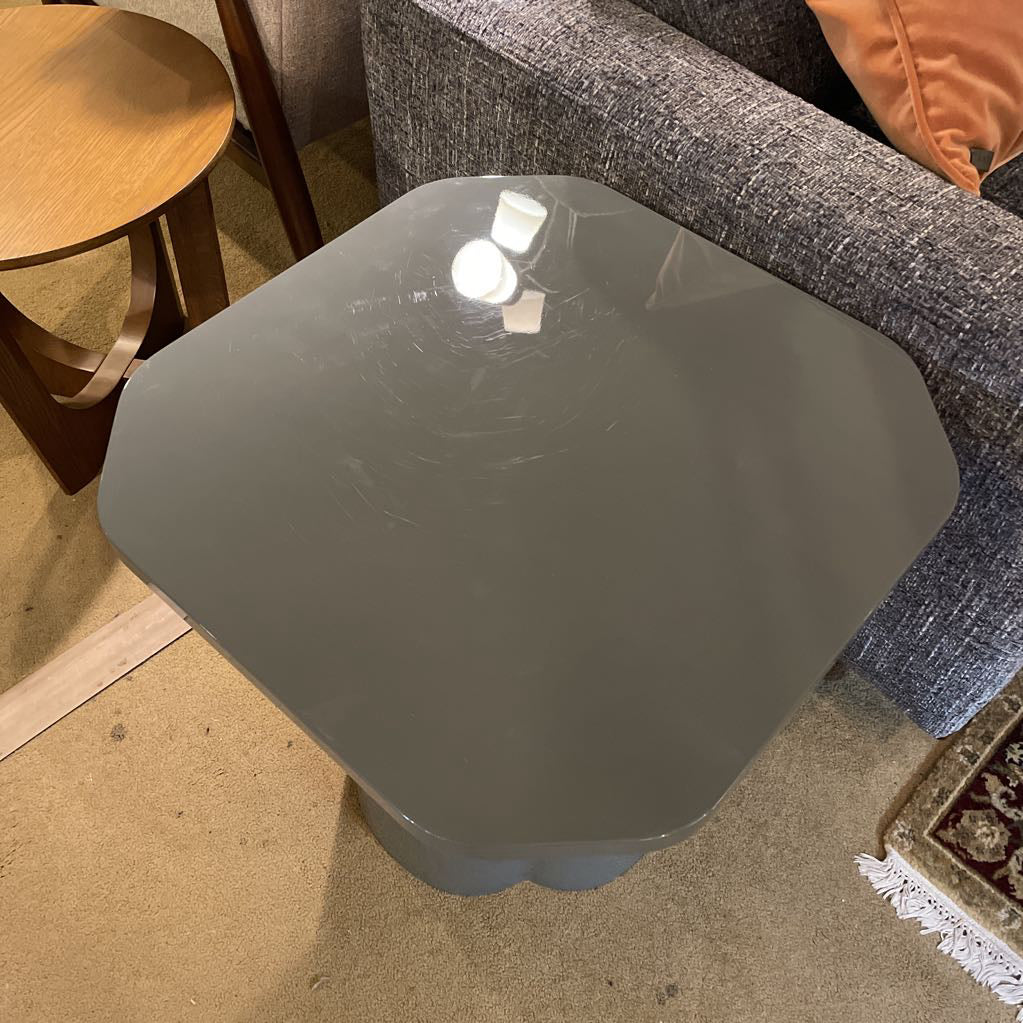 Anthropologie Glossy Gray Blue End Table C SIDE TABLES