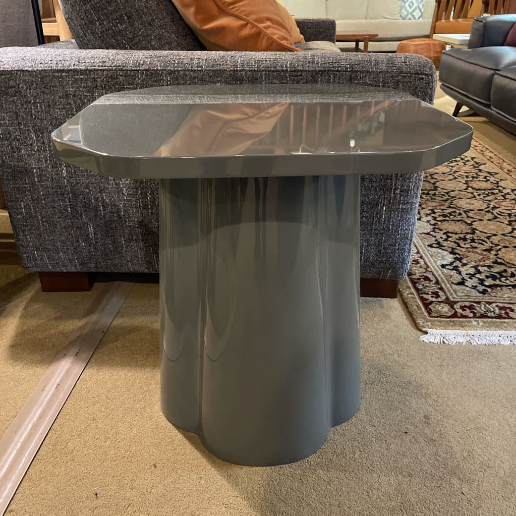 Anthropologie Glossy Gray Blue End Table C SIDE TABLES