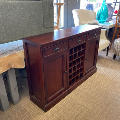 Warm Dark Wood 3PC Wine Cabinet (AS IS)