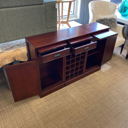 Warm Dark Wood 3PC Wine Cabinet (AS IS) C CABINETS