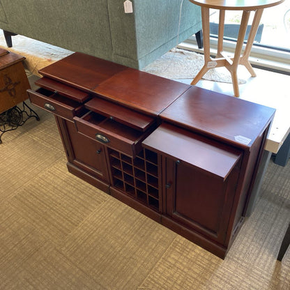 Warm Dark Wood 3PC Wine Cabinet (AS IS)