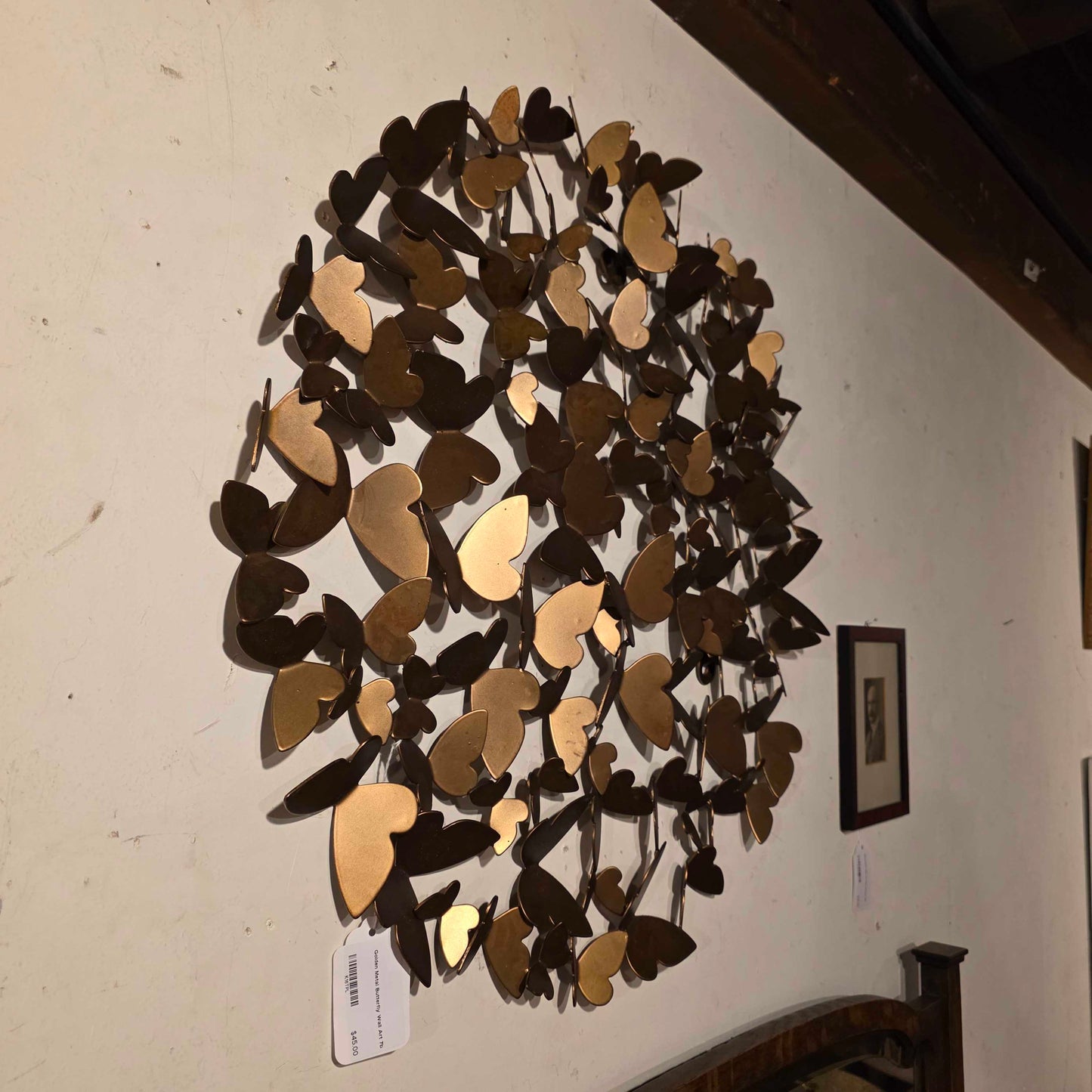 Golden Metal Butterfly Wall Art