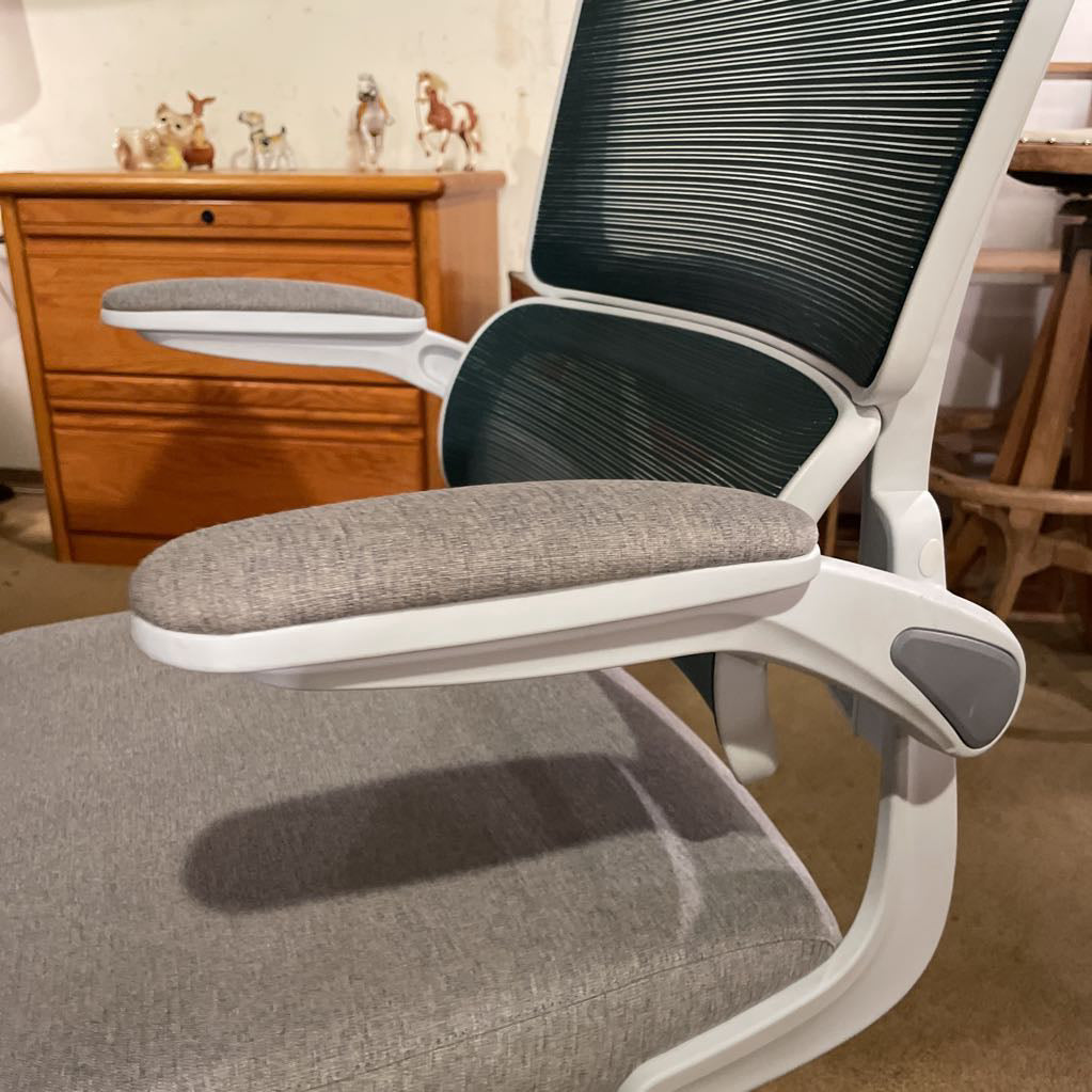 Blue Mesh & White Rolling Office Chair