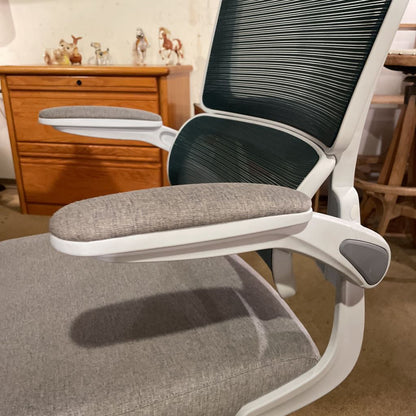 Blue Mesh & White Rolling Office Chair