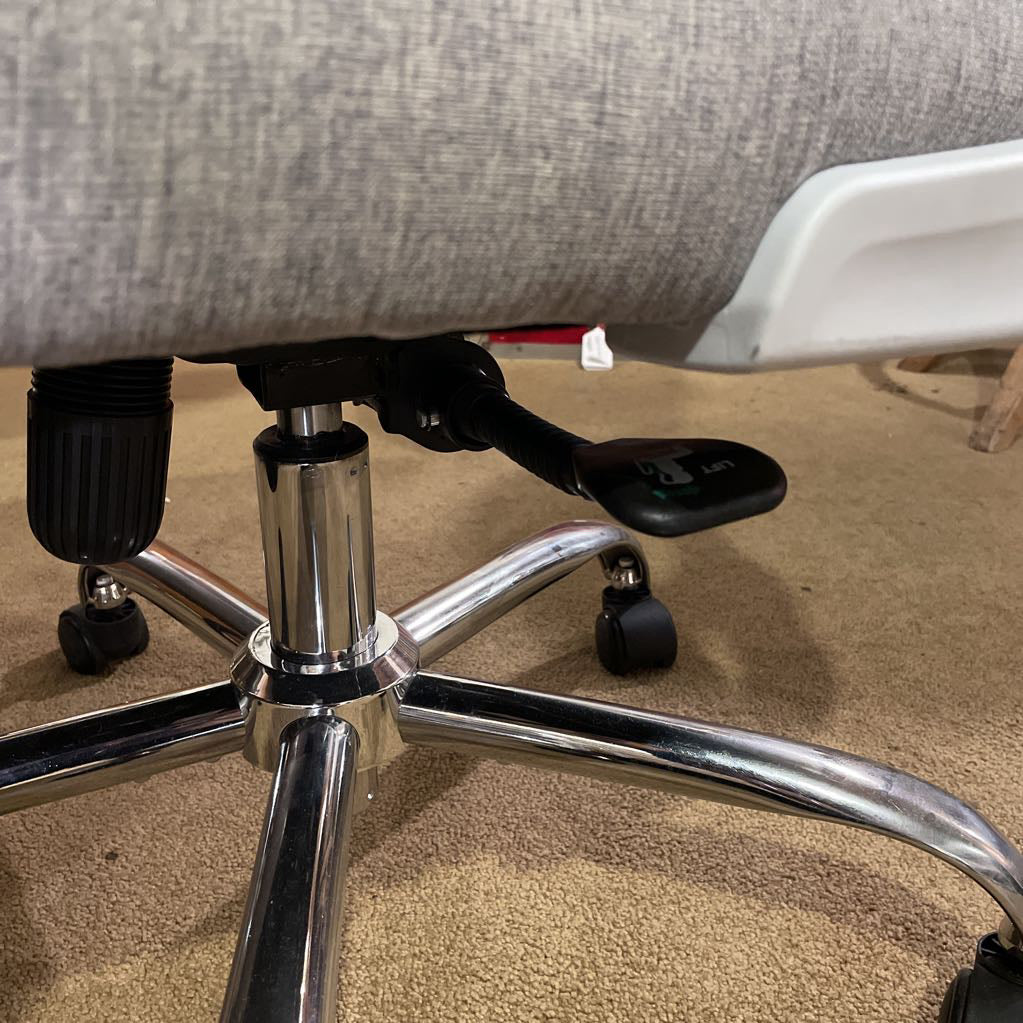 Blue Mesh & White Rolling Office Chair