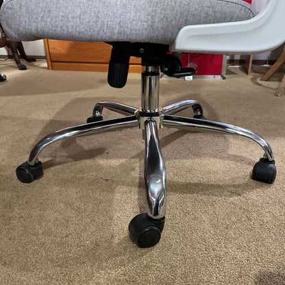 Blue Mesh & White Rolling Office Chair