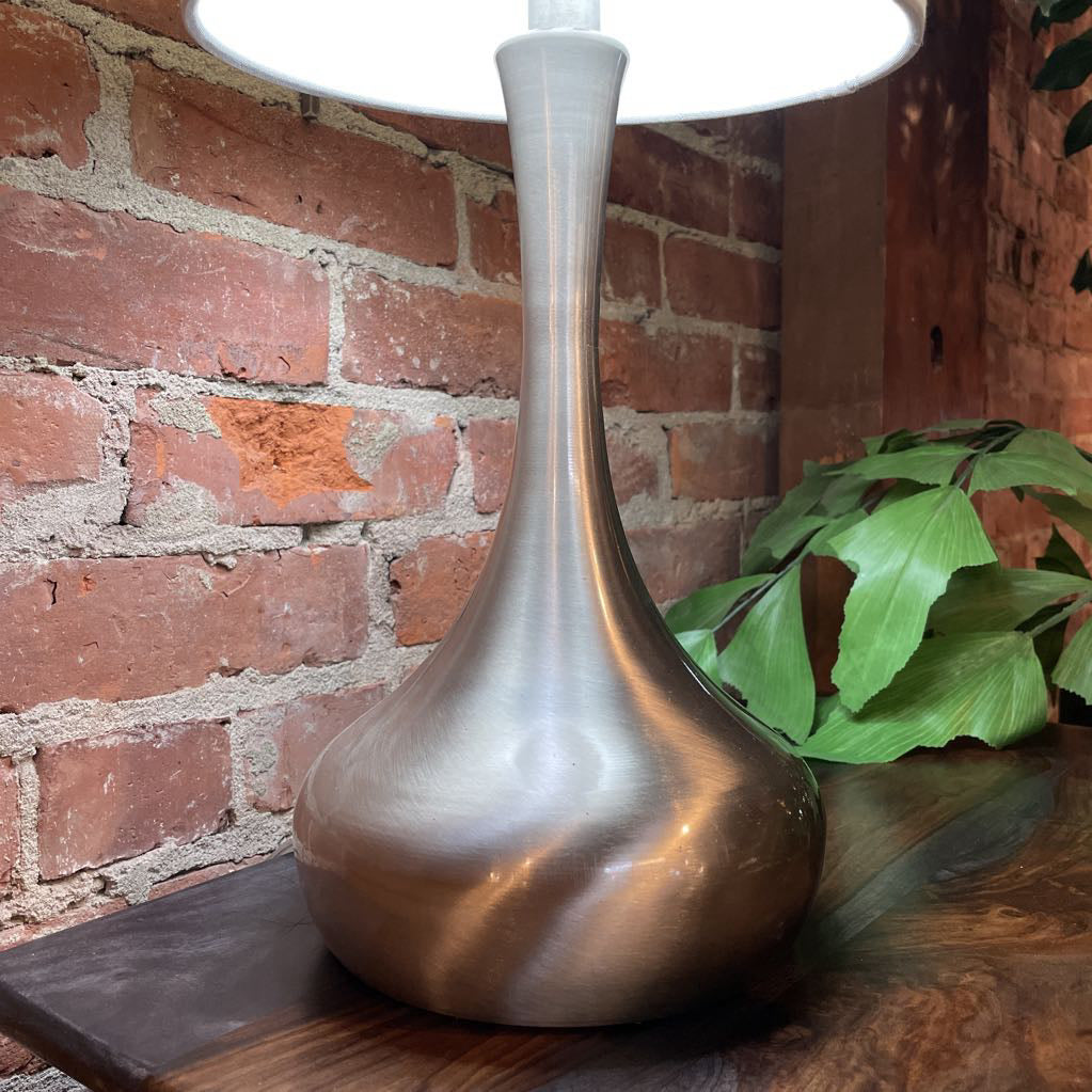 Brushed SS Lamp w/ Barrel Shade LAMPS