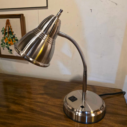 Brushed SS Gooseneck Desk Lamp