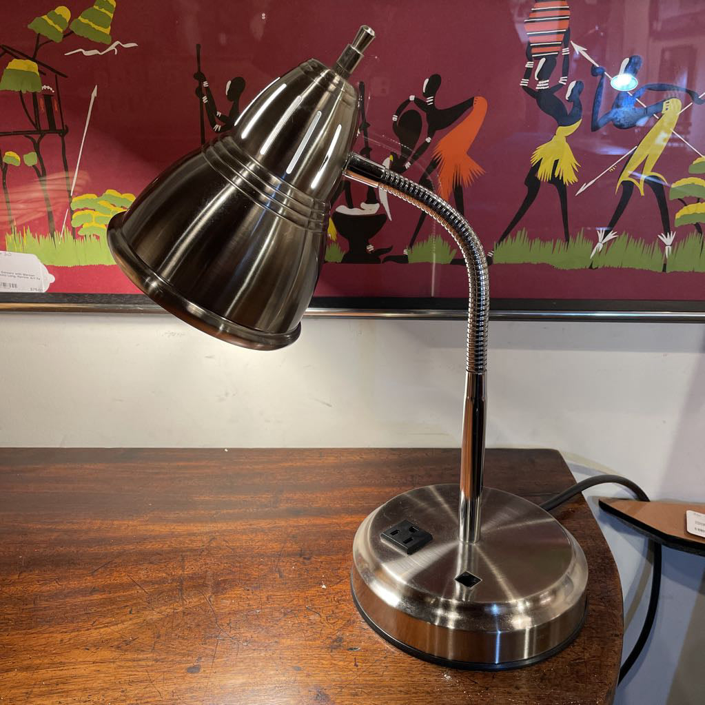 Brushed SS Gooseneck Desk Lamp
