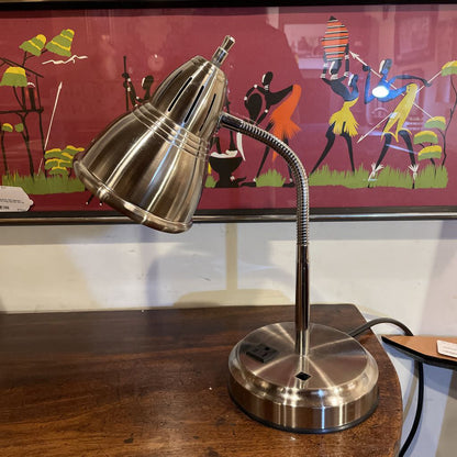 Brushed SS Gooseneck Desk Lamp