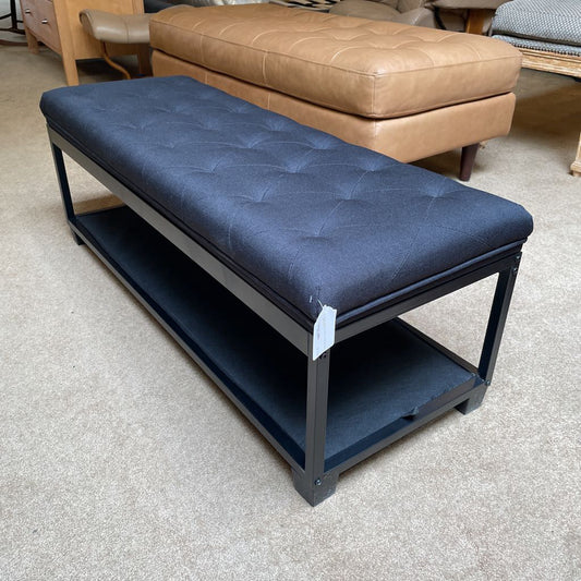 Black Metal Frame Tufted Accent Bench C ACCENT BENCHES