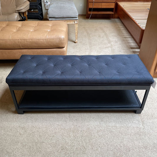 Black Metal Frame Tufted Accent Bench C ACCENT BENCHES