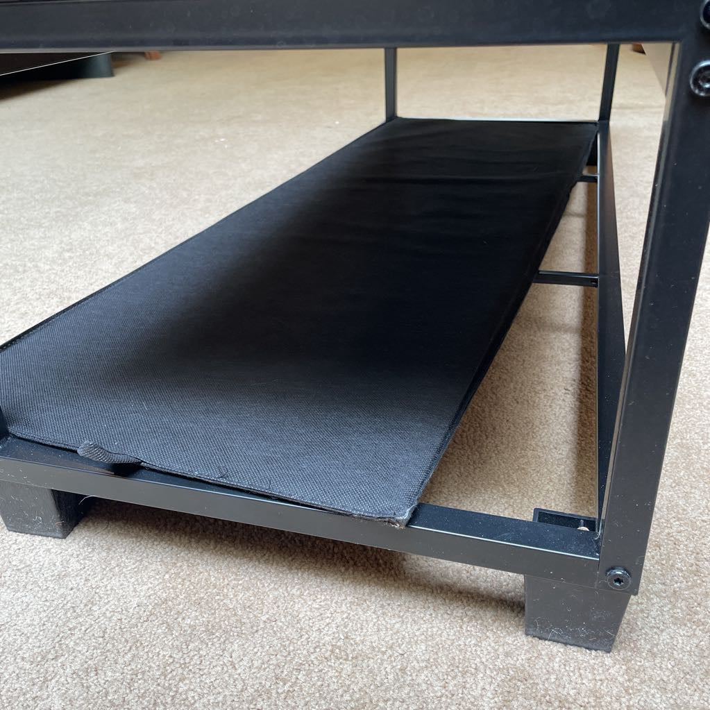 Black Metal Frame Tufted Accent Bench