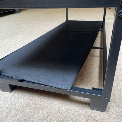 Black Metal Frame Tufted Accent Bench