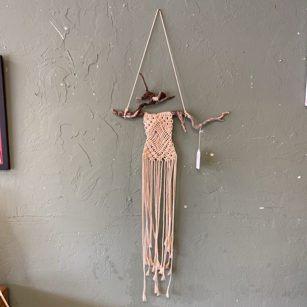 Rustic Driftwood Macrame Hanging Decor