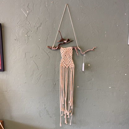 Rustic Driftwood Macrame Hanging Decor