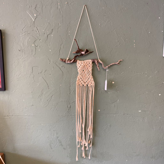 Rustic Driftwood Macrame Hanging Decor