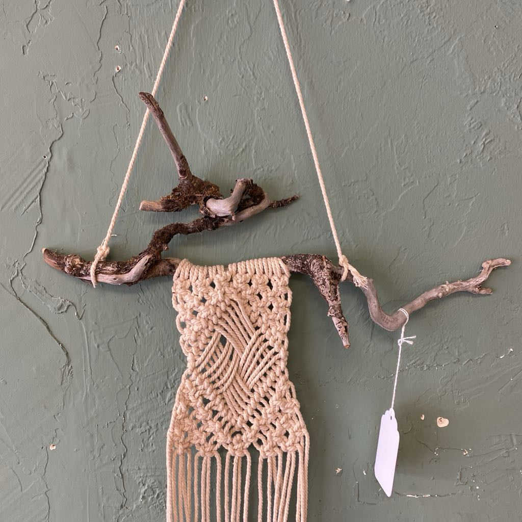 Rustic Driftwood Macrame Hanging Decor