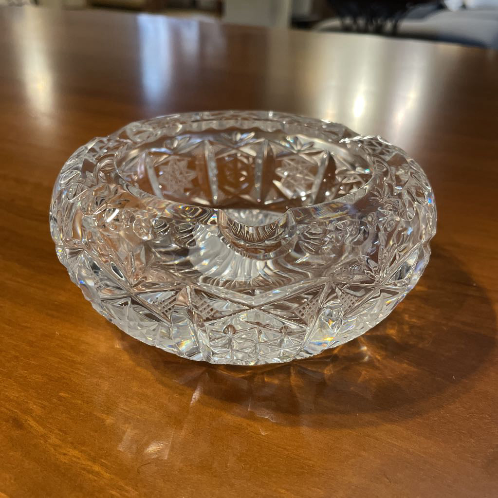 Heavy Cut Crystal Ashtray