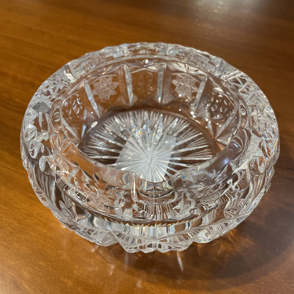 Heavy Cut Crystal Ashtray